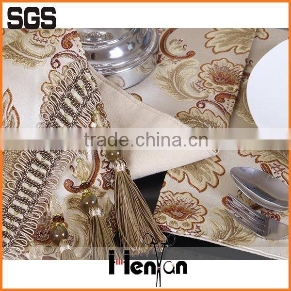 wholesale custom sequin jacquard damask table runner