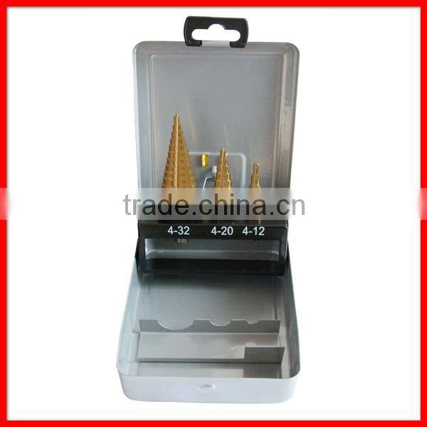 3pc HSS Step Drill Bit Set
