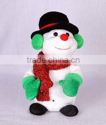 Musical singing and dancing stuffed plush toy christmas break dancer Snowman