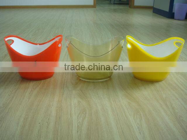 wholesale Double wall clear plastic ice bucket for beer