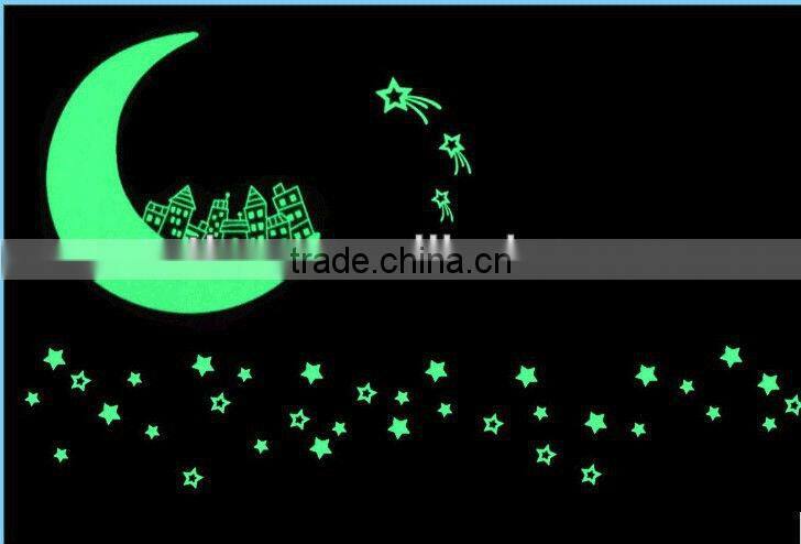 star moon shape glow in dark sticker