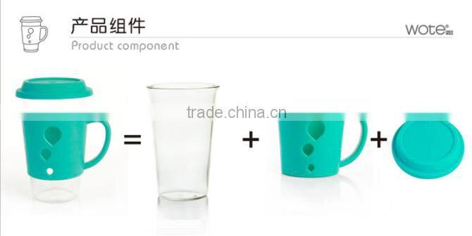 Free samples!clear drinking unbreakable glass cup glass cup with harnesses,glass cup