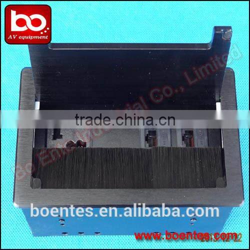 Aluminum Alloy Wire Drawing Panel Tabletop Flip Up Multifunctional Power Socket Box