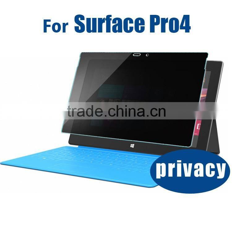 Factory price !! Privacy Anti-Spy 0.3 curved Tempered Glass Screen Protector for Surface Pro 4