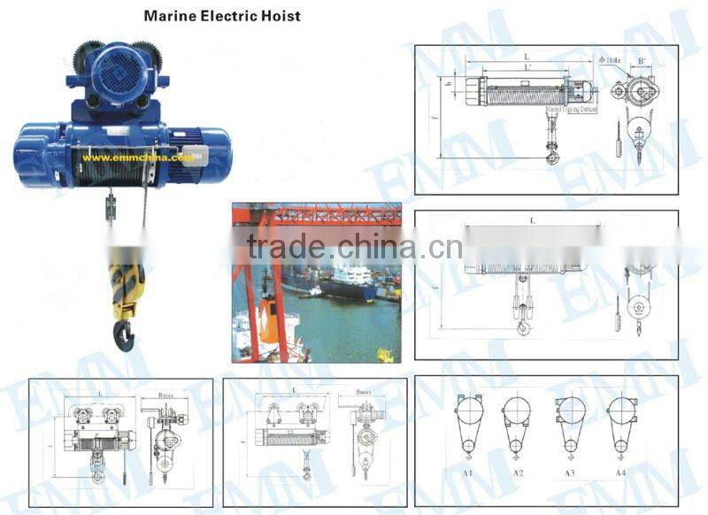 EMM EMC 1T 12M Marine Electric Hoist Model