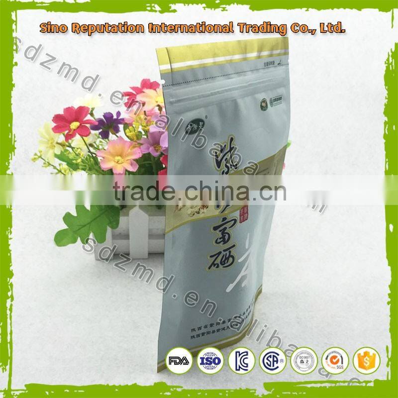 Best quality Stand up aluminium foil green tea bag with zipper top