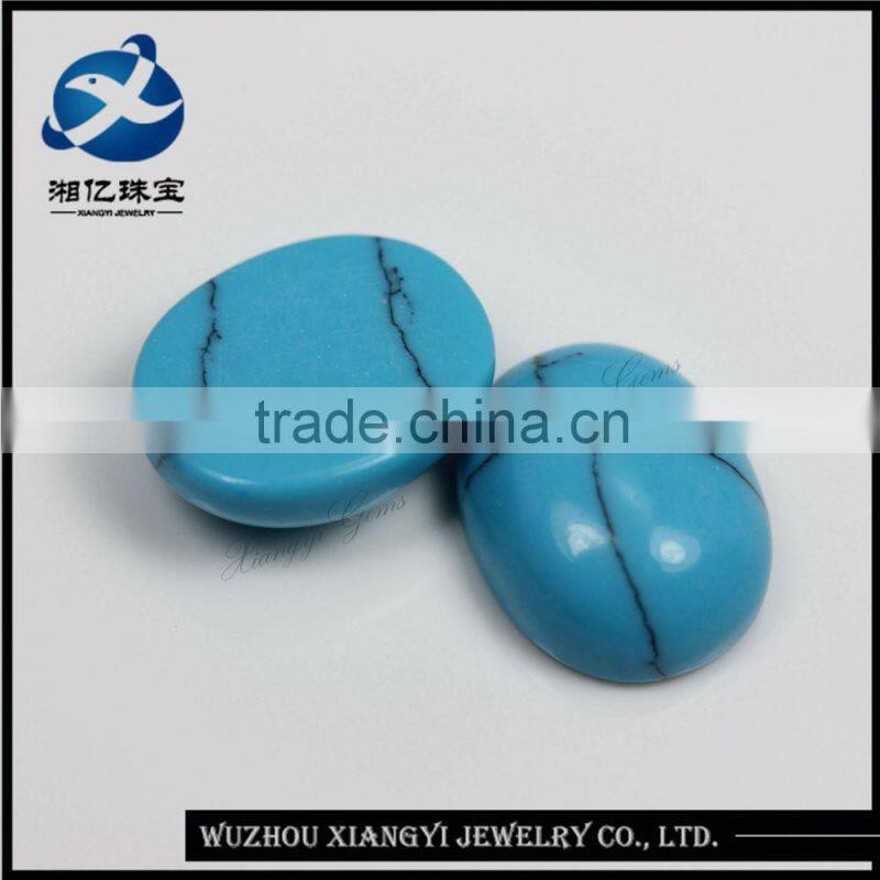 synthetic blue oval cabochon turquoise for making fashion jewelry