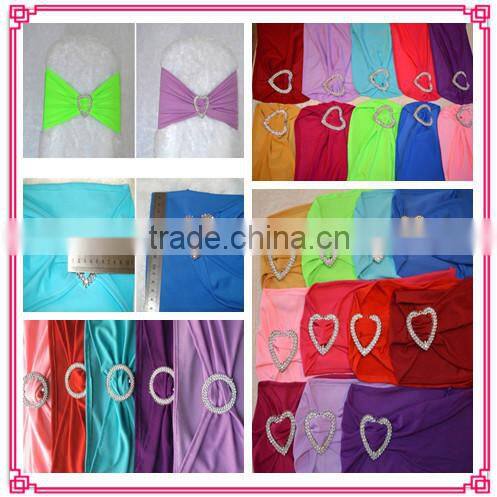 Colorful spandex buckle chair sashes for wedding chair sash chair covers and sashes for sale