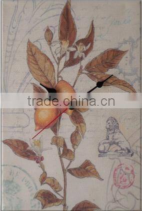Hot sale oil painting rectangular branch wall clock for gift