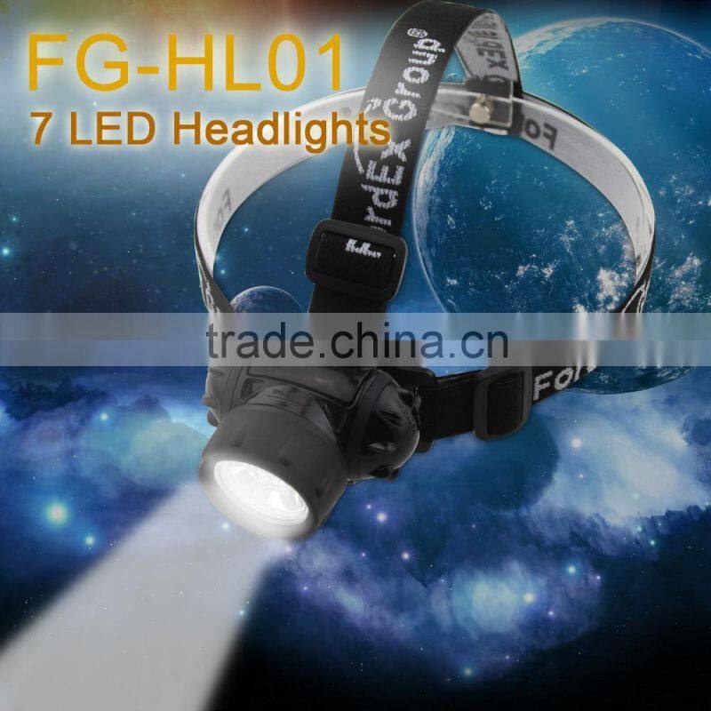 Fordex Group 7 LED Headlamp Headlight, Water Resistant , Head Safety Lamp, Flash Light For Cycling, Climbing, Mountain Biking