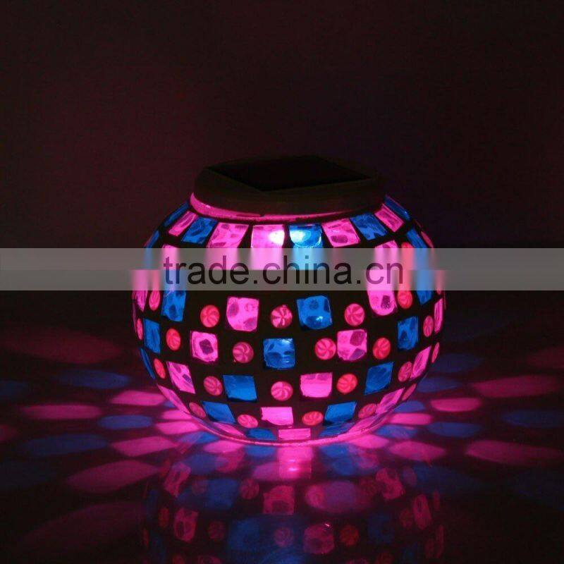 solar outdoor mosaic glass solar lantern body lamp
