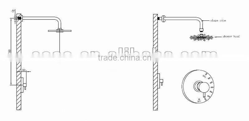 chrome hidden shower set 28/L6832-004
