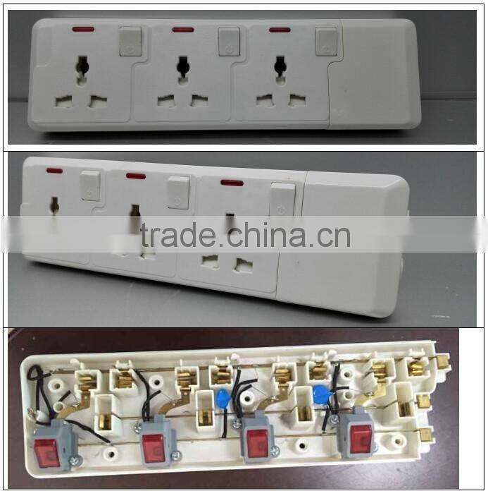 5A/10A/16A electrical power strip with with 5 socket