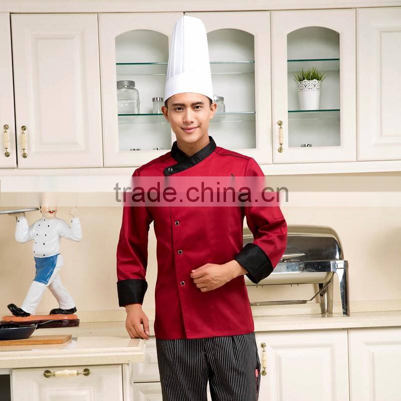 Black customized with good quality double breasted uniforme de chef