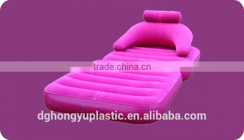 High Class Flocked Inflatable Air Sofa Bed