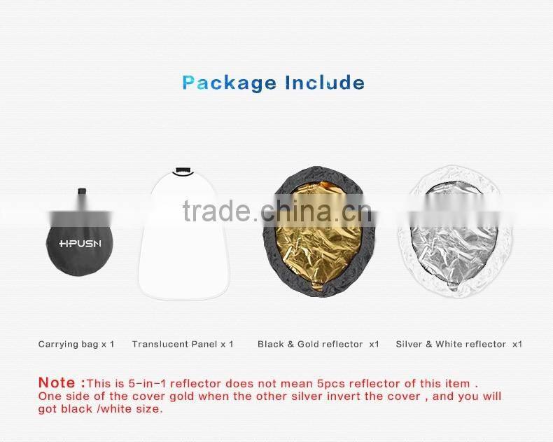 HPUSN 55x80cm 5 in 1 Portable Collapsible Light Photography Reflector for Studio Multi Photo