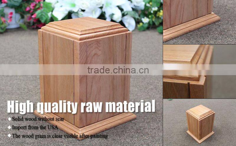 JS-URN409 solid wood good quality funeral urn factory