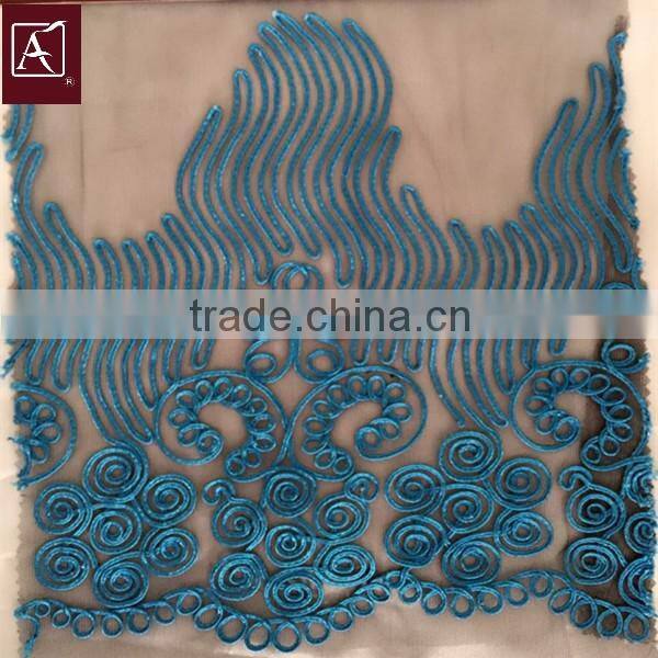 two kinds of patterns cording embroidery Fabric with best price