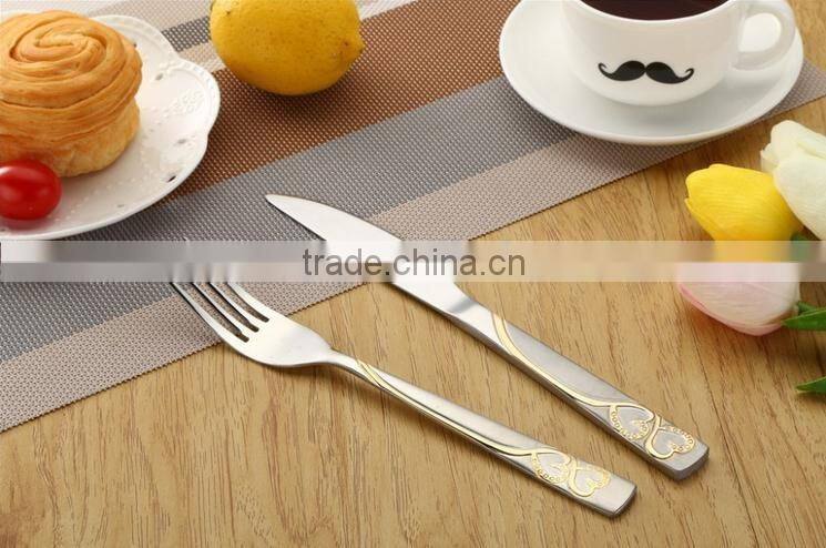 89pcs stainless steel gold plated cutlery for Turkey Iran market