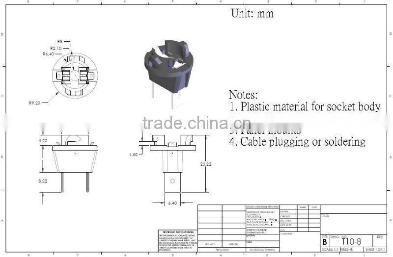 T10-8 Wedge Lamp holder