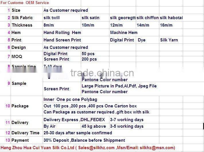 2011 Winter Newest OEM Silk scarf foulard