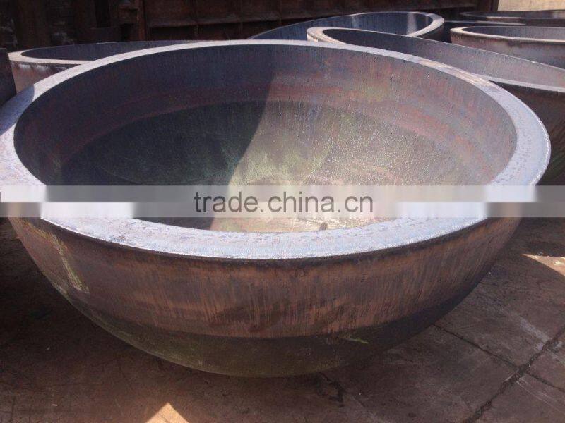 large diameter hemispherical dish head dish end for bituman tanker with hot pressing