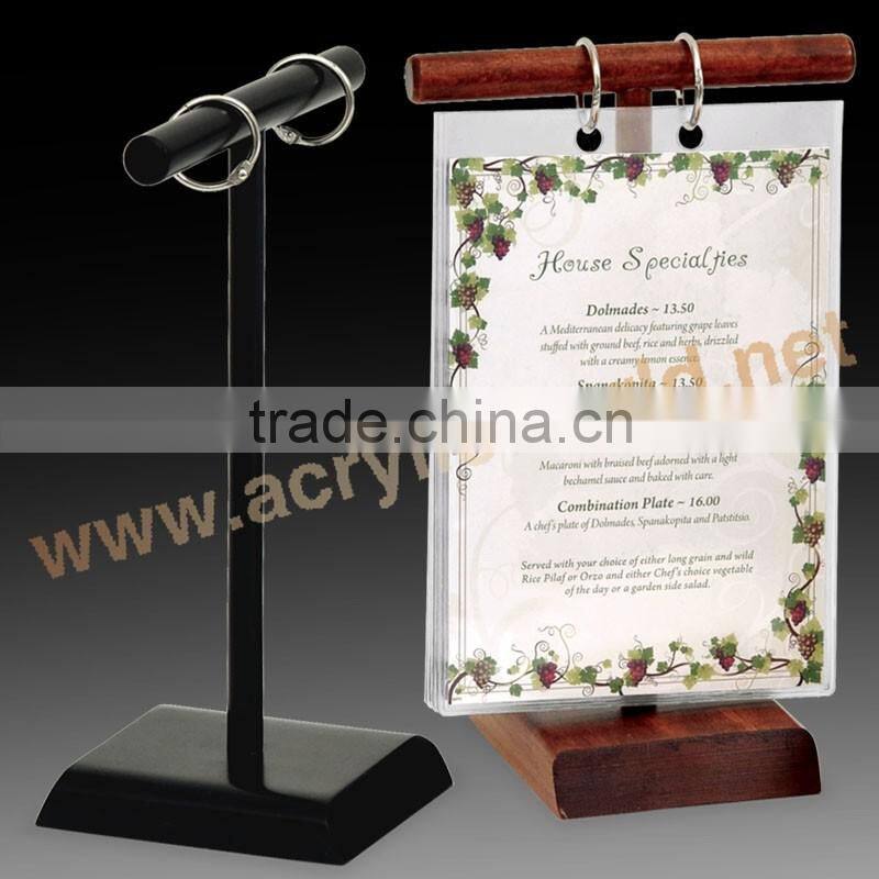 wooden menu holder/wooden menu holder with chalkboard/wooden menu sign board