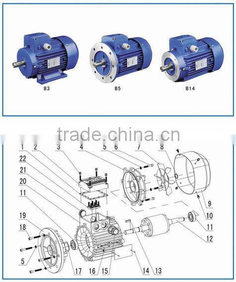 China made guo mao high quality AC Motor Y2 series geared stepper brake motor