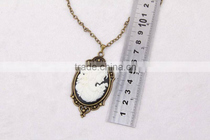 fashion jewelry necklace steampunk necklace classical silhouette cameo pendant 2015 new party dress made in China yiwu