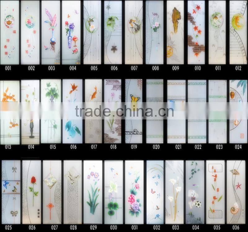 decorative interior door/showroom door/bathroom door glass
