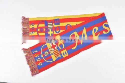 Acrylic Jacquard football fan scarf OEM welcome