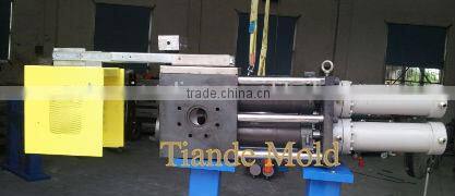 plastic extrusion screen changer with double pillar double working station