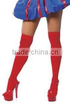 Spandex Sheer Black Stockings With Opaque Strips And Satin Bow