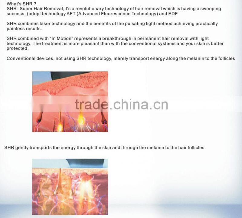 Professional Design Painless IPL SHR Hair Removal Beauty Equipment