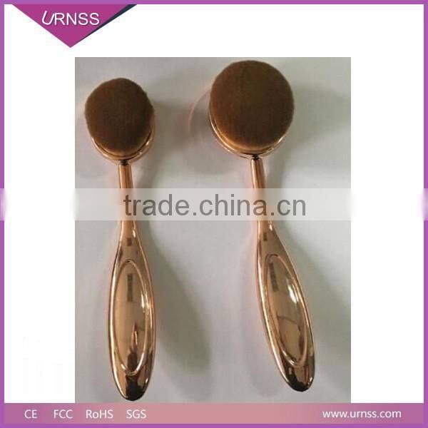 Professinal Rose Gold Oval Toothbrush Foundation Makeup Brush Set