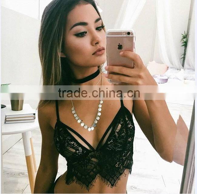 Bonvatt Lace Bra Top Wireless Cups Brassiere Fashion Eyelash Bralette Cute Crop Top bra Underwear Intimate Tops