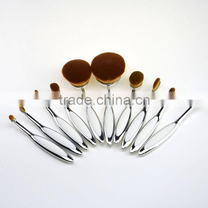2017 Alibaba Unique rose gold color 5pcs / 6pcs magnet oval makeup brushes cosmetics makeup brush set Whloesale make up brushes