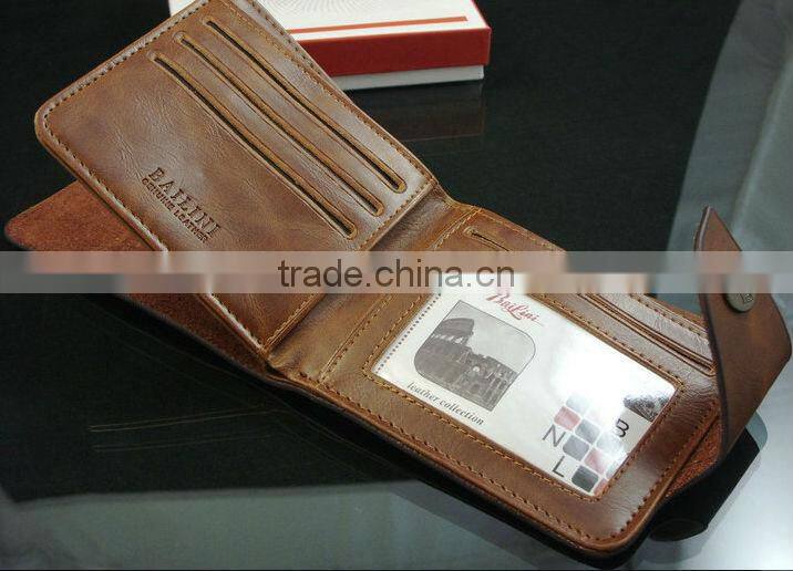 New Fashion Mens Genuine Leather Bifold Wallet Credit/ID Card Holder Leather Slim Wallet