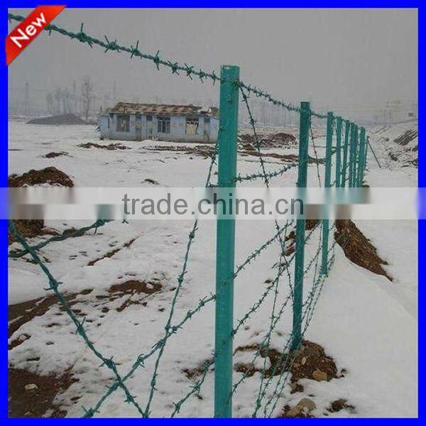 zinc coated wire fence with barbs
