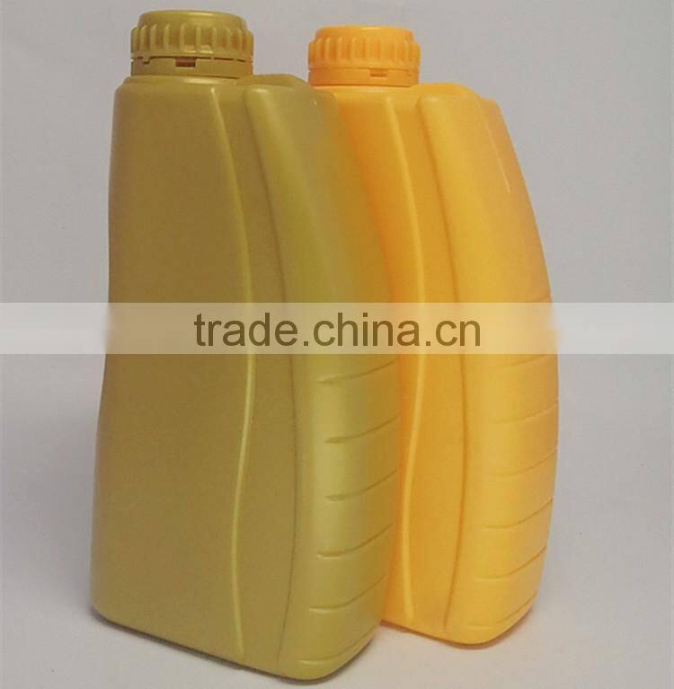 1 Liter gold and yellow engine oil plastic bottle lubricating oil bottle