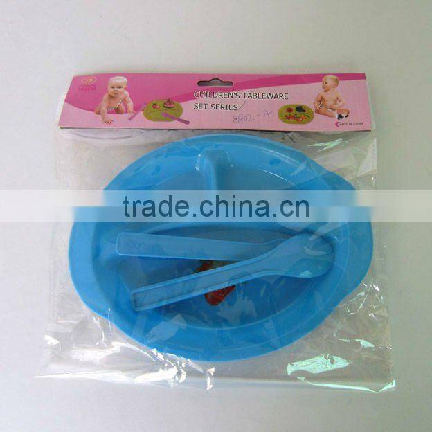 4pcs oval blue tableware plastic picnic set