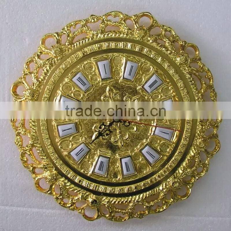 Antique 24K Gold Plated Bronze Mounted Wall Clock, Classical Wall Decorative Hanging Clock, Home Decorative Art