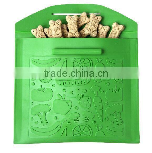 2016 New Design Silicone Reusable Lunch Bag for Sandwiches or Snacks For Summer Camp