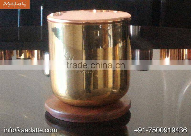 Brass candle cup copper candle jar with lid