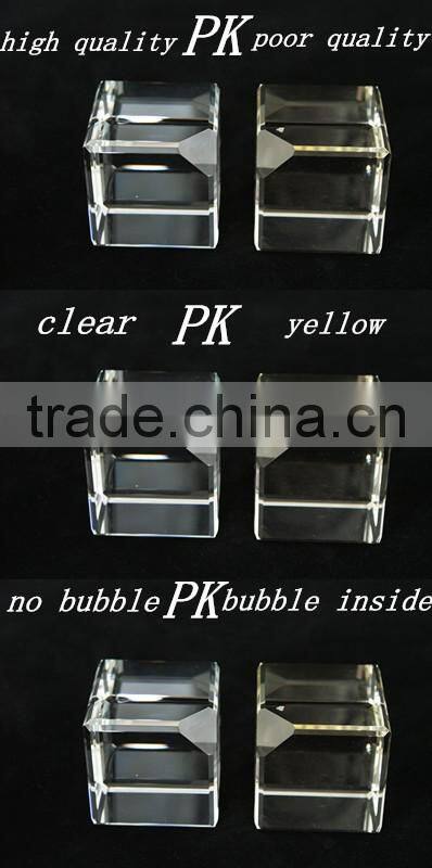 2016 Wholsale tall square crystal candle holder for home decoration