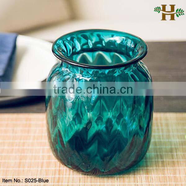 Factory Blue Vase Decorative Fiber Glass Vase for Flower