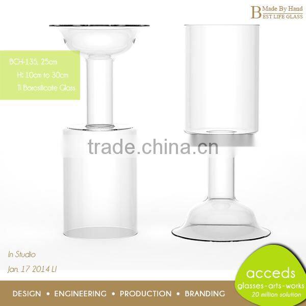 Promotion Stylish Handmade Pyrex Glass Candlesticks Wholesale
