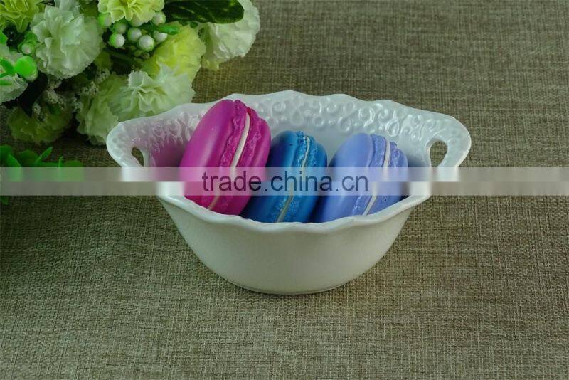 Hot Sale White Ceramic Bread/Fruit Basket For Home Use