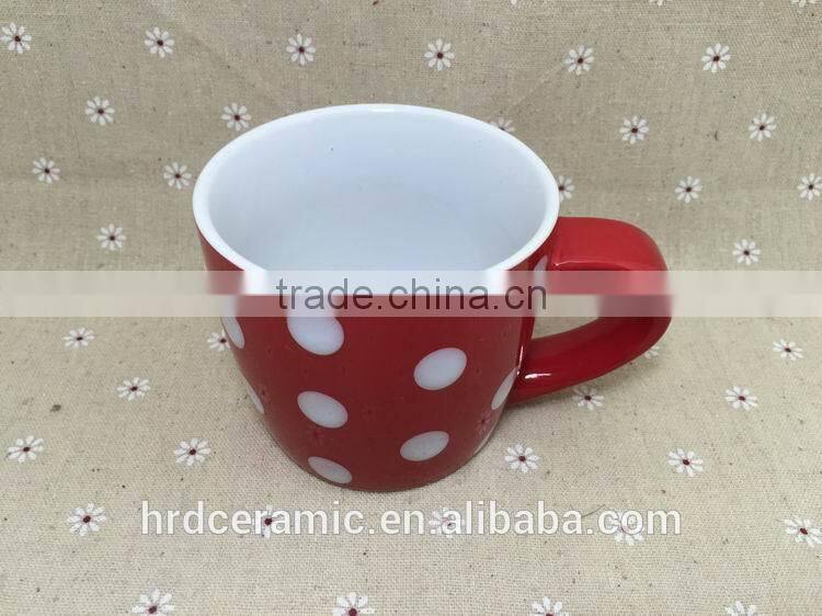 Stocked Cheap red Ceramic cup,Ceramic coffee cup , milk Mug