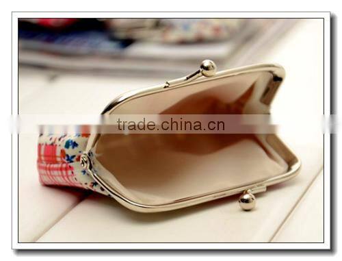 Fresh flower print cotton fabric metal button Coin wallet,pocket wallet for ladies